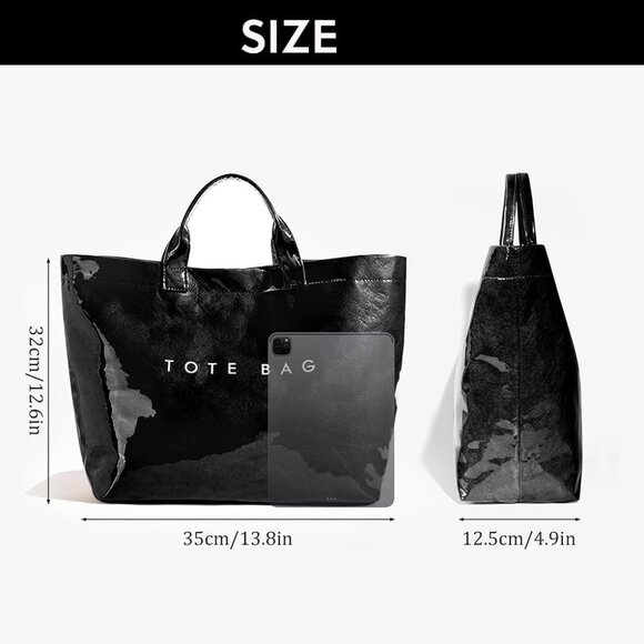 Women's PVC Tote Bag Clear Plastic Large Carry All Handbag for Daily Use - Picture 2 of 7